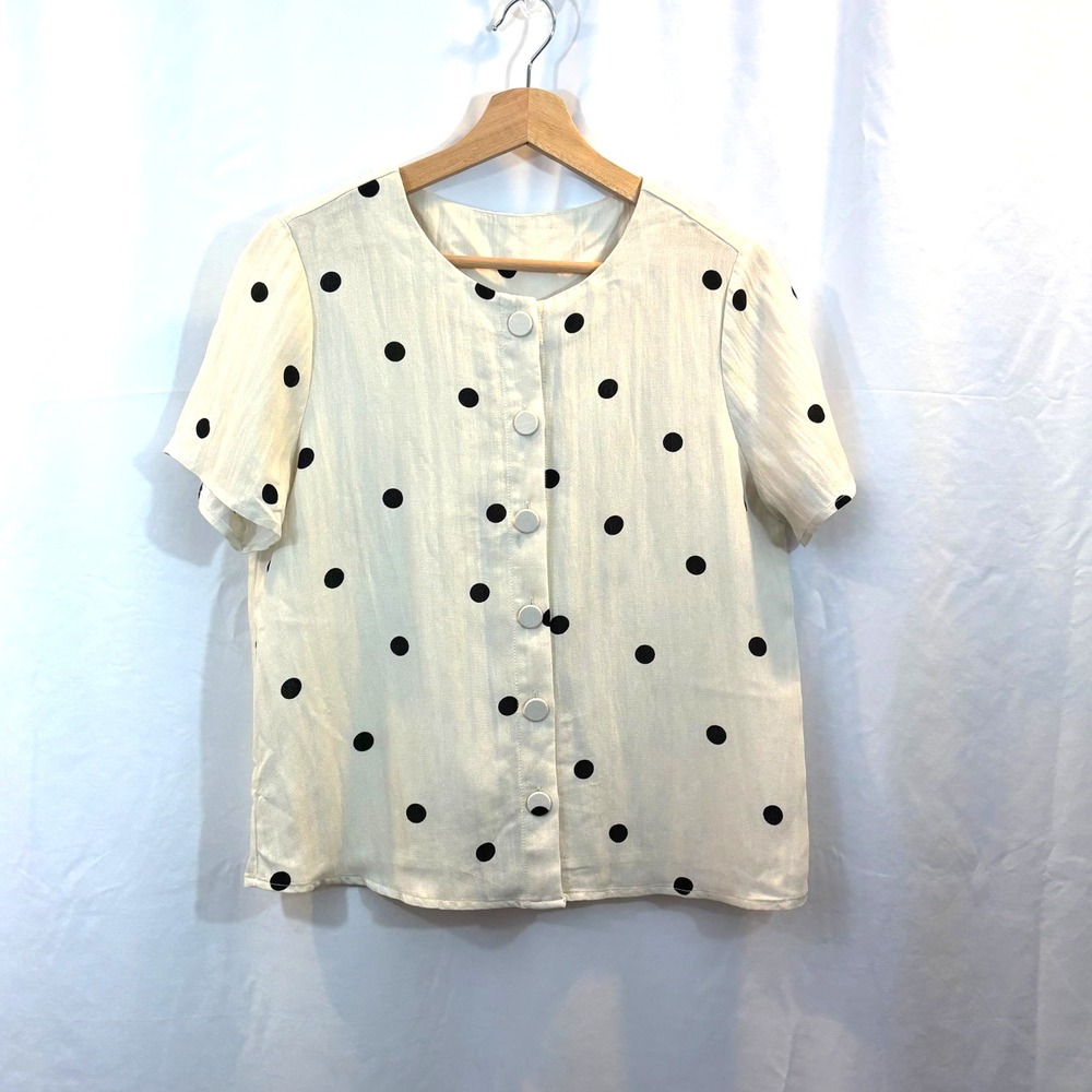 NWT Vero Moda‎ Short Sleeve Polka Dot Blouse, Eco Friendly, Size M